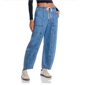 BLANKNYC Drawcord Jeans Fan Mail Denim Relaxed Fit Utility Pockets Size Small‎